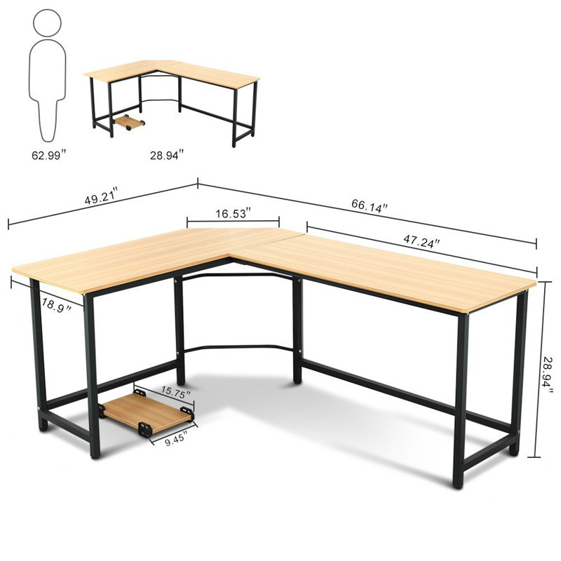 Ebern Designs Tetrick LShaped Computer Desk & Reviews Wayfair